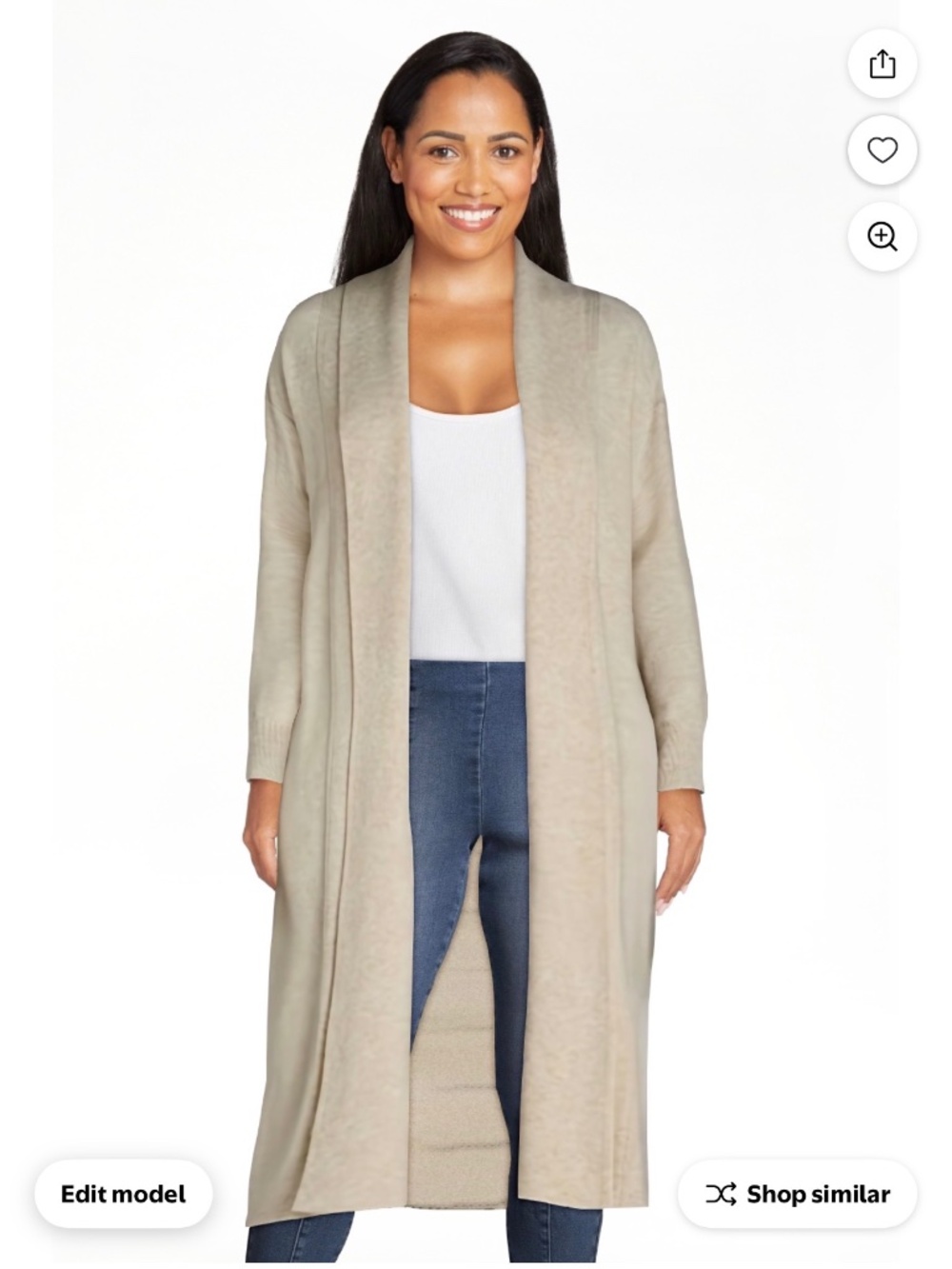 Time and Tru duster length cardigan. Large 12-14